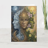 Triple Goddess Winter to Spring Imbolc Fantasy Art Kaart (Voorkant)