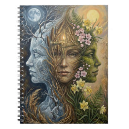 Triple Goddess Winter to Spring Imbolc Fantasy Art Notitieboek
