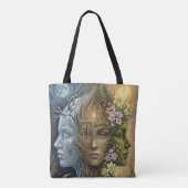 Triple Goddess Winter to Spring Imbolc Fantasy Art Tote Bag (Achterkant)