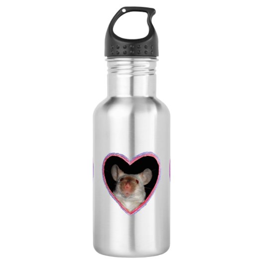 Triple Heart Mice Water Bottle Waterfles (Voorkant)