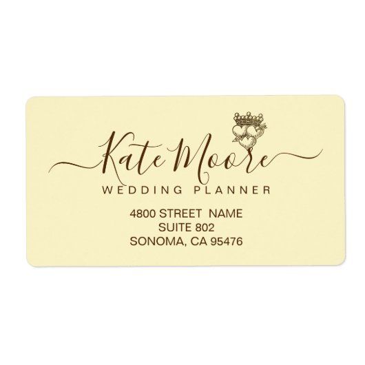 Triple Hearts en Crown Business Return Etiket (Voorkant)