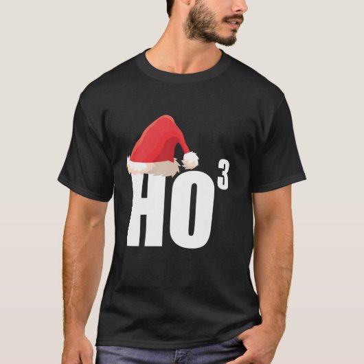 Triple Ho Ho Third Power Math Nerd Funny Christmas T-shirt (Voorkant)