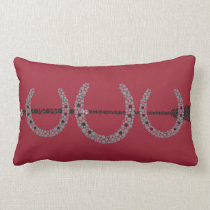 Triple Hoefijzer w Crop Pillow BURGUNDY Kussen