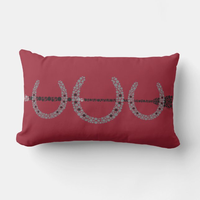 Triple Hoefijzer w Crop Pillow BURGUNDY Kussen (Voorkant)