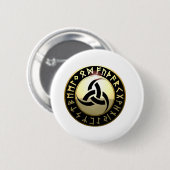 Triple Horn van Odin Ronde Button 5,7 Cm (Voorkant /achterkant)