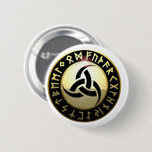 Triple Horn van Odin Ronde Button 5,7 Cm (Voorkant /achterkant)