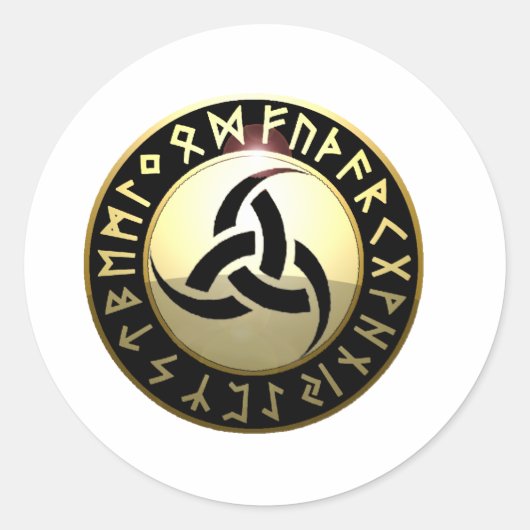 Triple Horn van Odin Ronde Sticker (Voorkant)