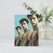 Triple Hunks Briefkaart (Staand voorkant)