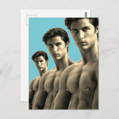 Triple Hunks Briefkaart (Voorkant / Achterkant)