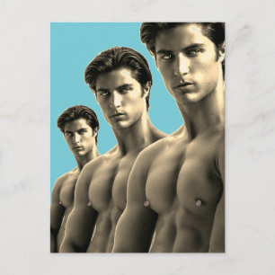 Triple Hunks Briefkaart