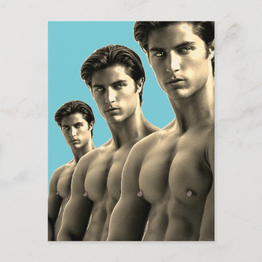 Triple Hunks Briefkaart (Voorkant)