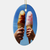 Triple Ice Cream Cones Keramisch Ornament (Rechts)