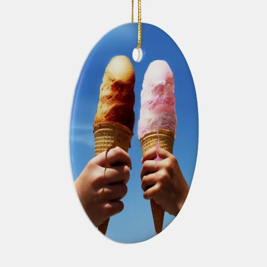 Triple Ice Cream Cones Keramisch Ornament (Rechts)