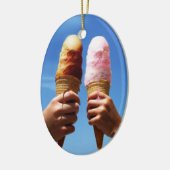 Triple Ice Cream Cones Keramisch Ornament (Links)