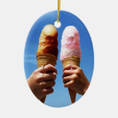 Triple Ice Cream Cones Keramisch Ornament (Voorkant)