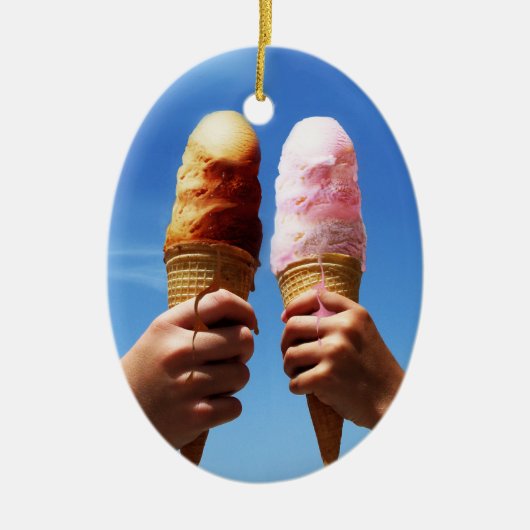 Triple Ice Cream Cones Keramisch Ornament (Voorkant)