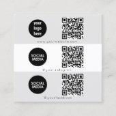 Triple Icon QR Code Custom Social Media Logo Dance Vierkante Visitekaartje (Voorkant)