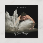 Triple Icon QR Code Custom Social Media Logo Dance Vierkante Visitekaartje (Achterkant)