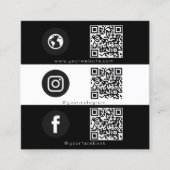 Triple Icon QR Code Foto Zakelijke Sociale Media Vierkante Visitekaartje (Voorkant)