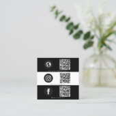 Triple Icon QR Code Foto Zakelijke Sociale Media Vierkante Visitekaartje (Staand voorkant)