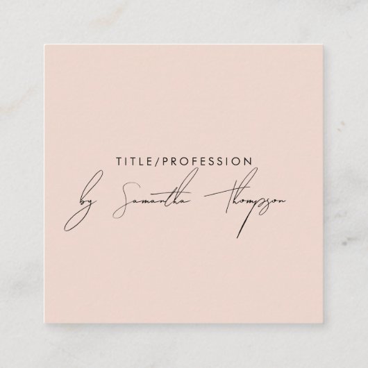 Triple Icon QR Code Social Media Blush Pink Vierkante Visitekaartje (Achterkant)