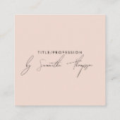 Triple Icon QR Code Social Media Logo Blush Pink Vierkante Visitekaartje (Achterkant)