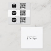 Triple Icon QR Code Social Media Logo Sjabloon Vierkante Visitekaartje (Voorkant / Achterkant)