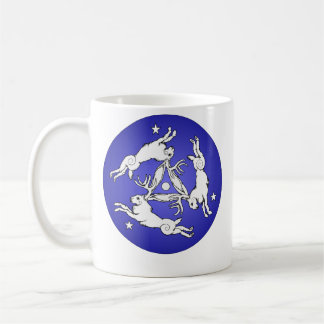 Triple Jackalope White op blauw Koffiemok