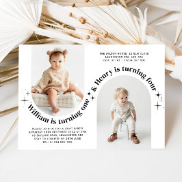 Triple Joint Landschap Foto Verjaardag Uitnodiging