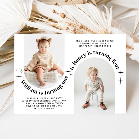 Triple Joint Landschap Foto Verjaardag Uitnodiging