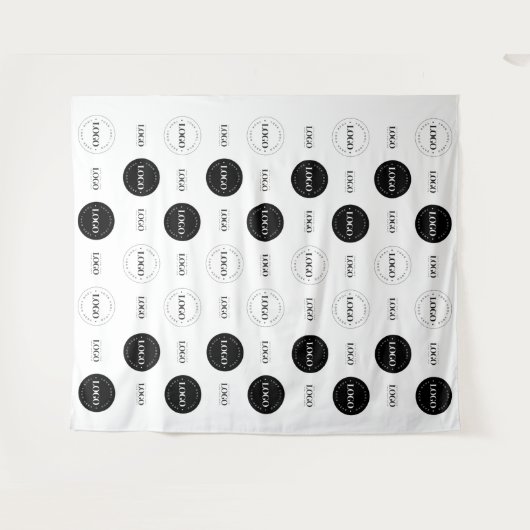 Triple Logo Business Company Photo Booth Backdrop Wandkleed (Voorkant (horizontaal))