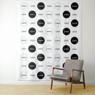 Triple Logo Business Company Photo Booth Backdrop Wandkleed