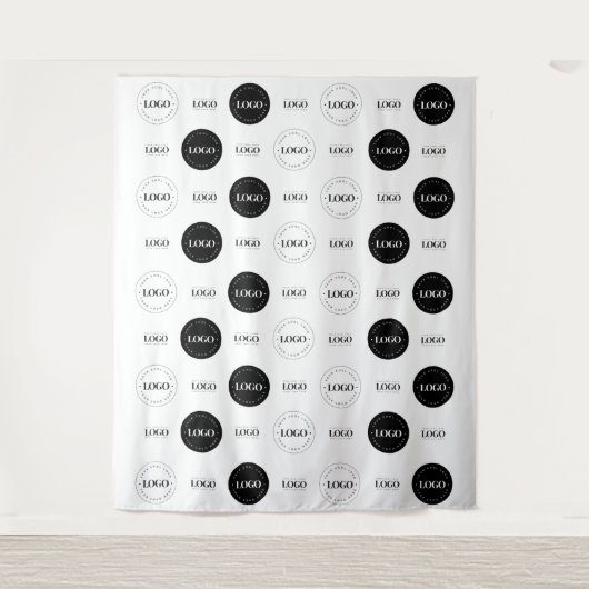 Triple Logo Business Company Photo Booth Backdrop Wandkleed (Voorkant)