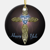 Triple Lunar Celtic Cross Tree Ornament Cirkel (Voorkant)