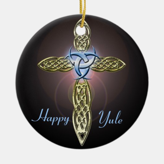 Triple Lunar Celtic Cross Tree Ornament Cirkel (Voorkant)