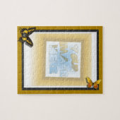 Triple Matte: Goud, zwart en wit, met botervliegen Legpuzzel (Horizontaal)