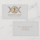 Triple Moeddess met trison en de boom van het leve Visitekaartje (Voorkant / Achterkant)