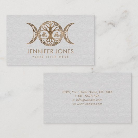 Triple Moeddess met trison en de boom van het leve Visitekaartje (Voorkant / Achterkant)