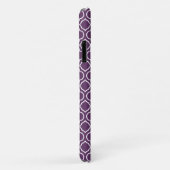 Triple Monogram Blue Paars Quatrefoil Patroon Case-Mate iPhone Case (Achterkant/rechts)