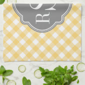 Triple Monogram grijs Gingham Pattern Theedoek (Gevouwen)