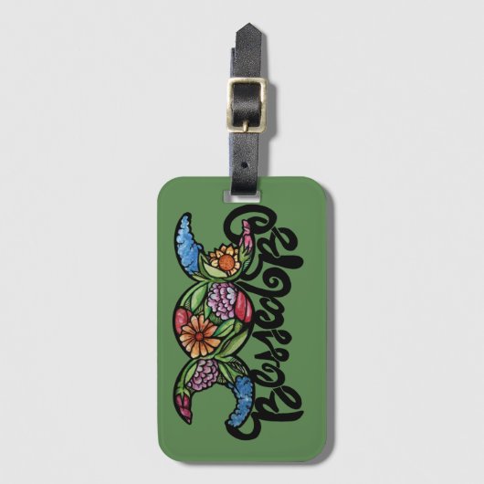 Triple Moon Bloom "Blessed Be" Bagagelabel (Voorkant (verticaal))