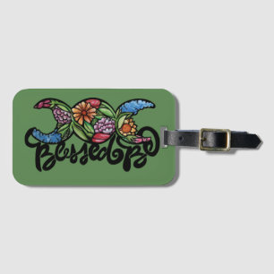 Triple Moon Bloom "Blessed Be" Bagagelabel