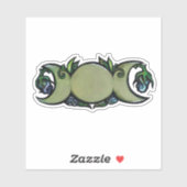 Triple Moon Bloom – Botanical Wiccan Symbol   Sticker (Vel)