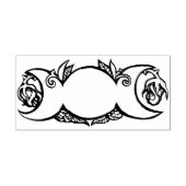 Triple Moon Bloom – Botanical Wiccan Symbol   Zelfinktende Stempel (Design)
