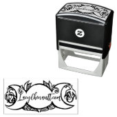 Triple Moon Bloom pagan wiccan symbool Zelfinktende Stempel (In situ)