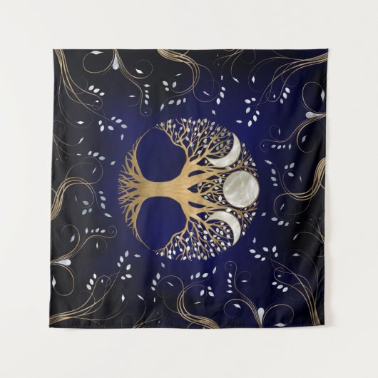 Triple Moon - Boom van het leven Wandkleed (Voorkant (horizontaal))