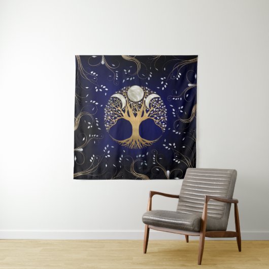 Triple Moon - Boom van het leven Wandkleed (In situ)