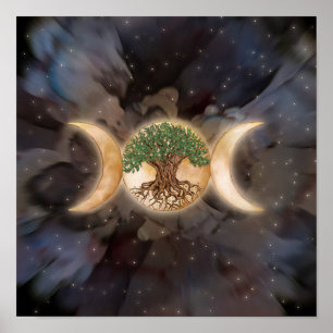 Triple Moon-boom van leven Poster