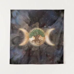 Triple Moon-boom van leven Wandkleed