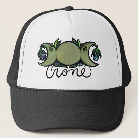 Triple Moon Crone Goddess Pagan Art Trucker Pet (Voorkant)